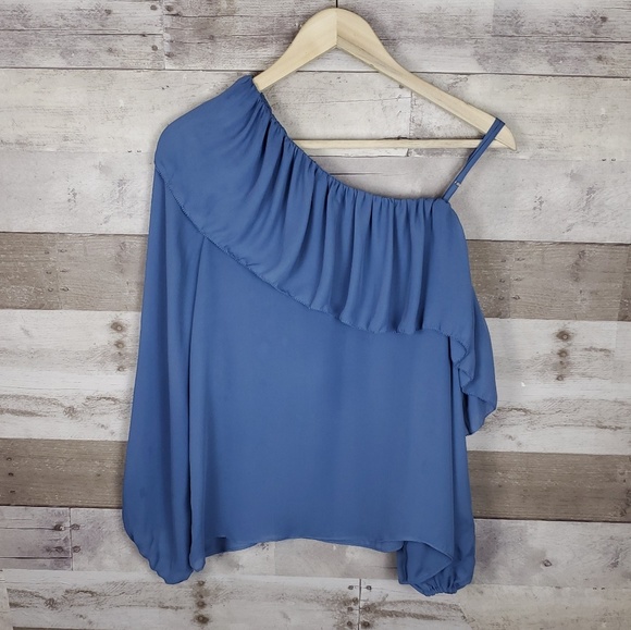 Parker one sleeve ruffled blouse - Picture 2 of 4